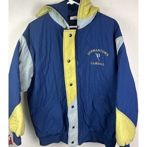 Vintage Hermantown Hawks Baseball Puffer Jacket Minnesota High School Coat‎